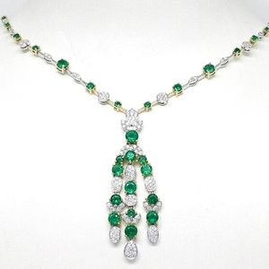 Daniel Waknine 18k Emerald And Diamonds Necklace